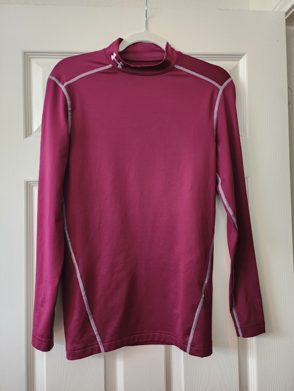 Under Armour ColdGear Compression Mock Neck Long Sleeve - Maroon